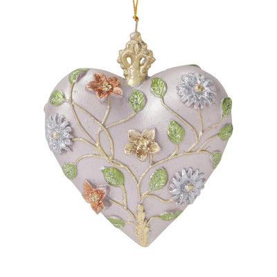 Resin Ornament Heart White