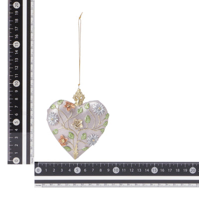 Resin Ornament Heart White