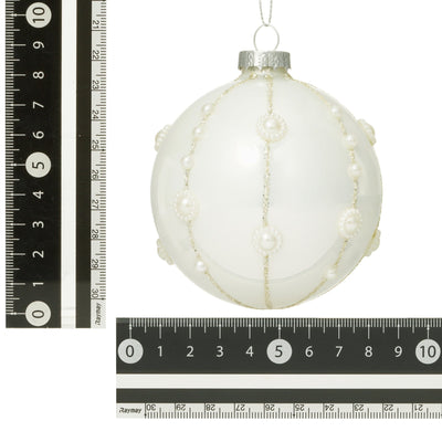 Glass Ornament White Line