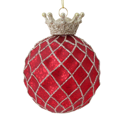 Glass Ornament Checkered Red