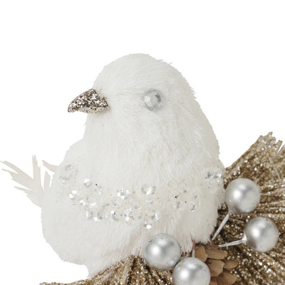 Feather Ornament Bird White