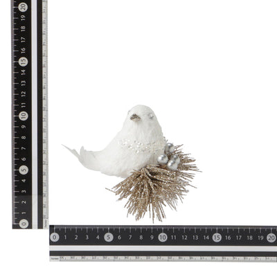 Feather Ornament Bird White