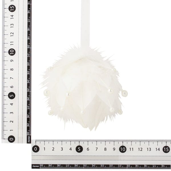 Feather Ornament Pearl White