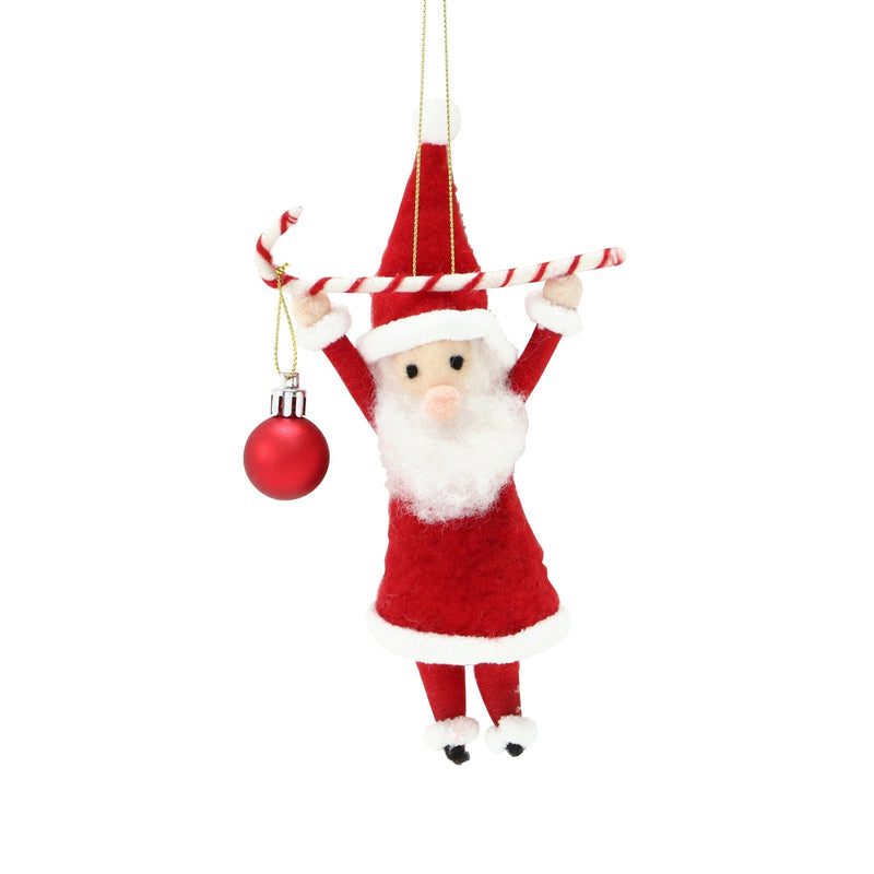 Fabric Ornament Santa Candy