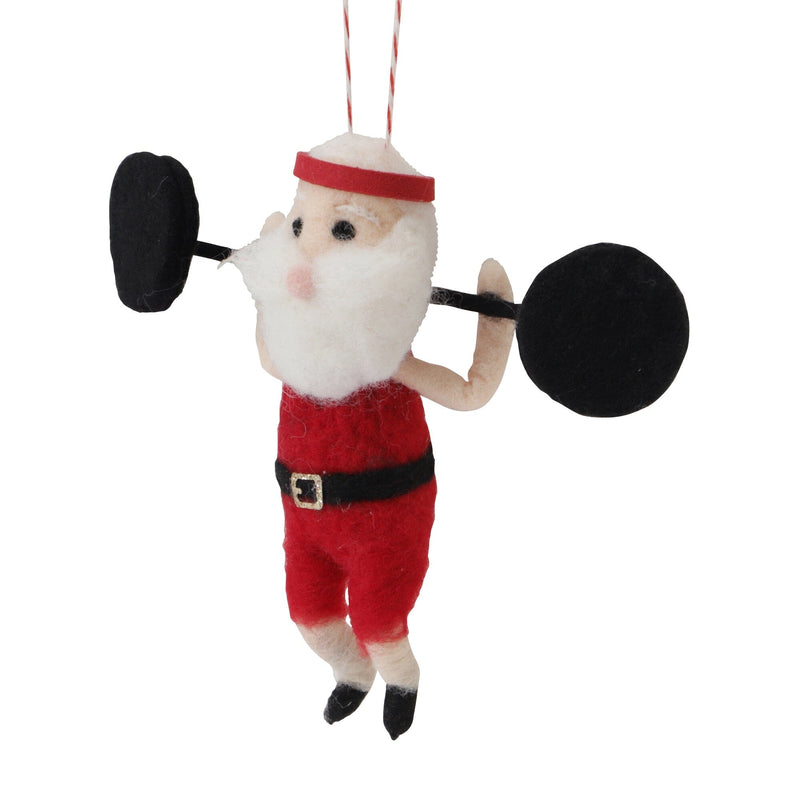 Fabric Ornament Santa Barbell