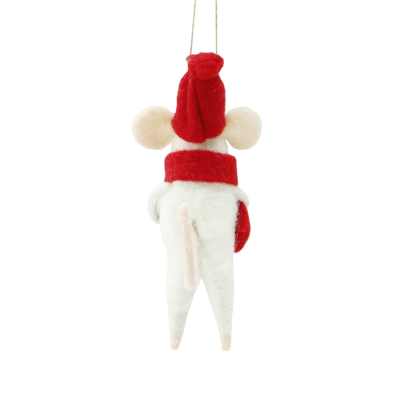 Fabric Ornament Mouse Snowman