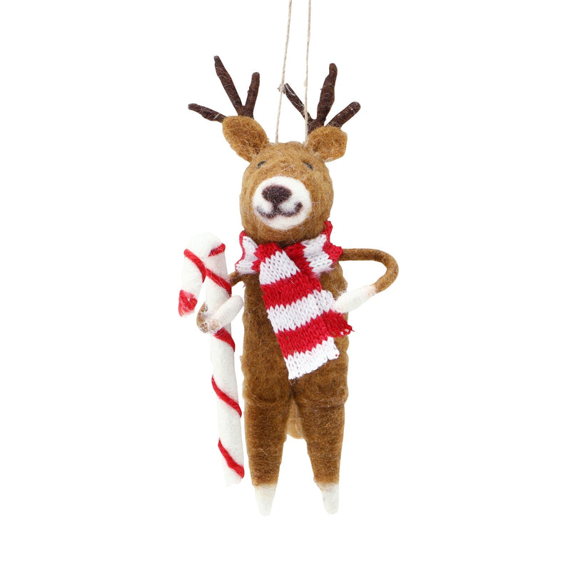 Fabric Ornament Standing Reindeer