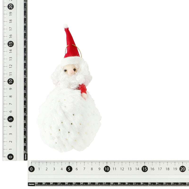 Fabric Ornament Santa Snowball