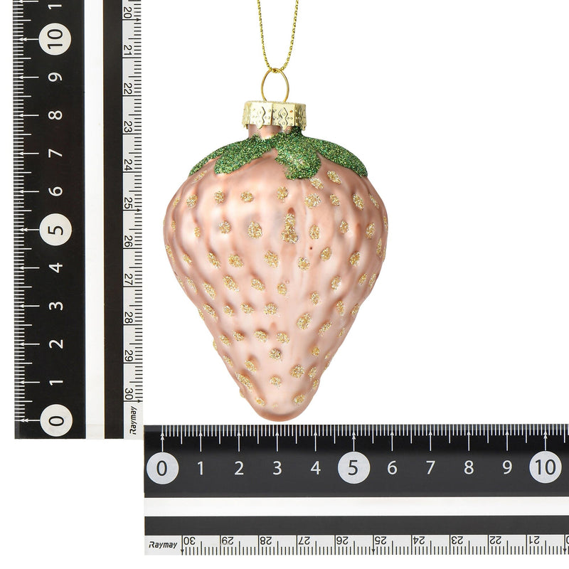 Glass Ornament Strawberry Pink