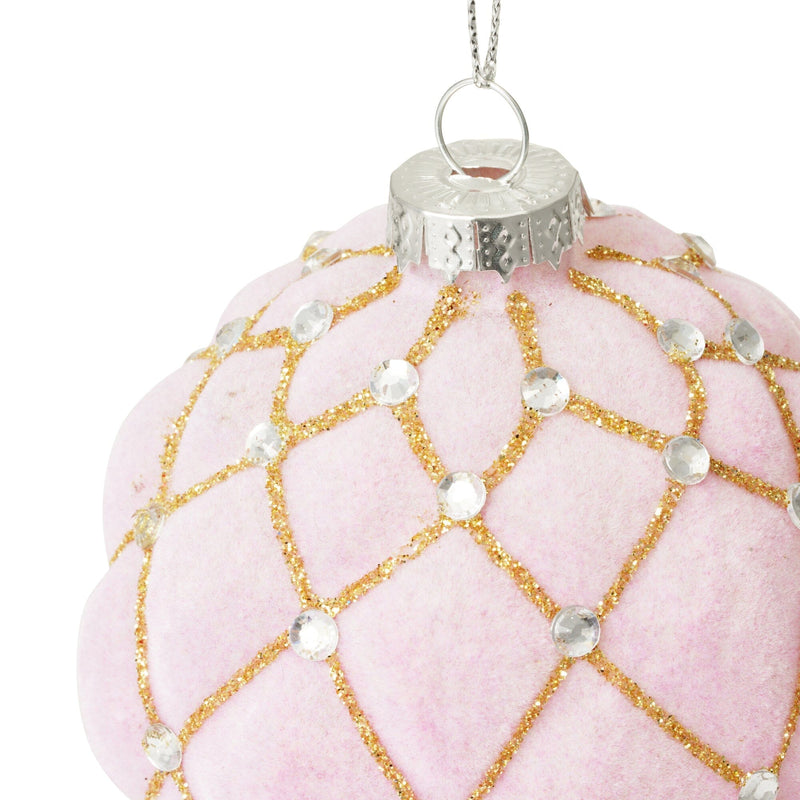 Glass Ornament Velvet Pink