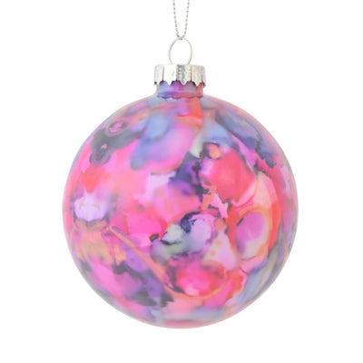 Glass Ornament Marble Pink