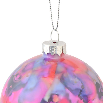 Glass Ornament Marble Pink