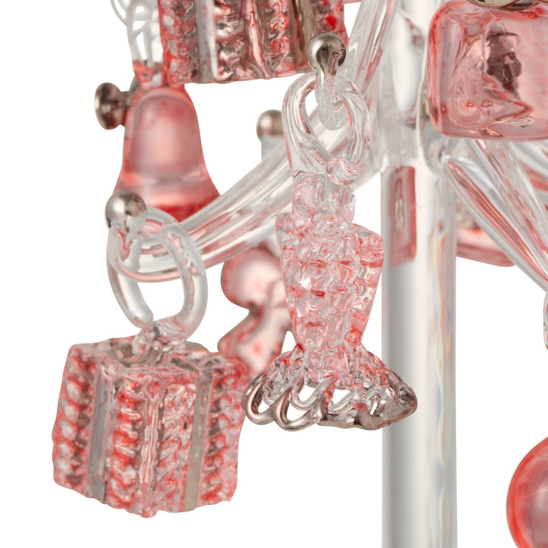 Glass Tree Multi Ornament Small Pink