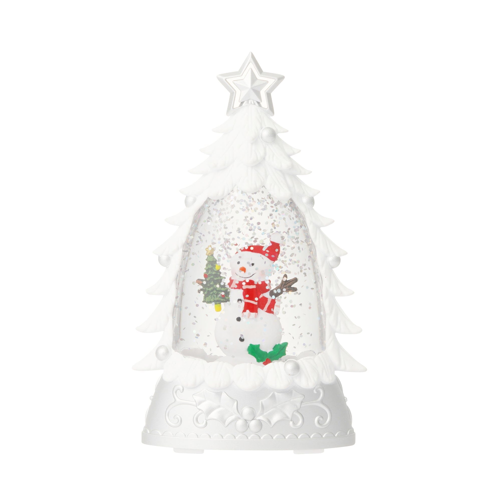 Snow Globe Lighting Tree M White