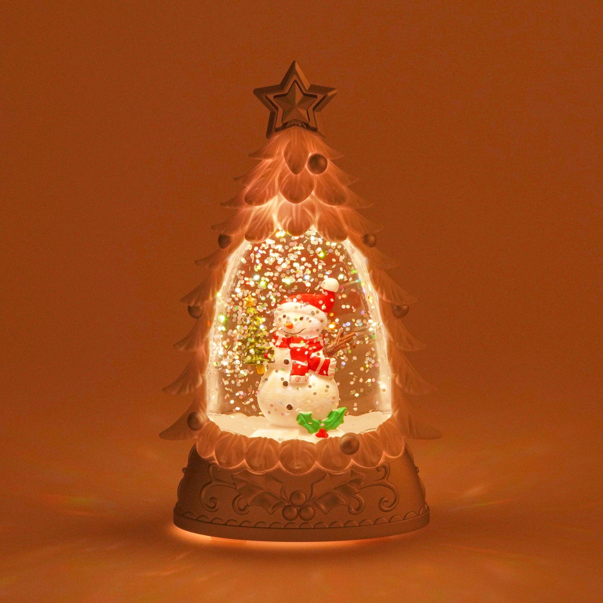 Snow Globe Lighting Tree M White