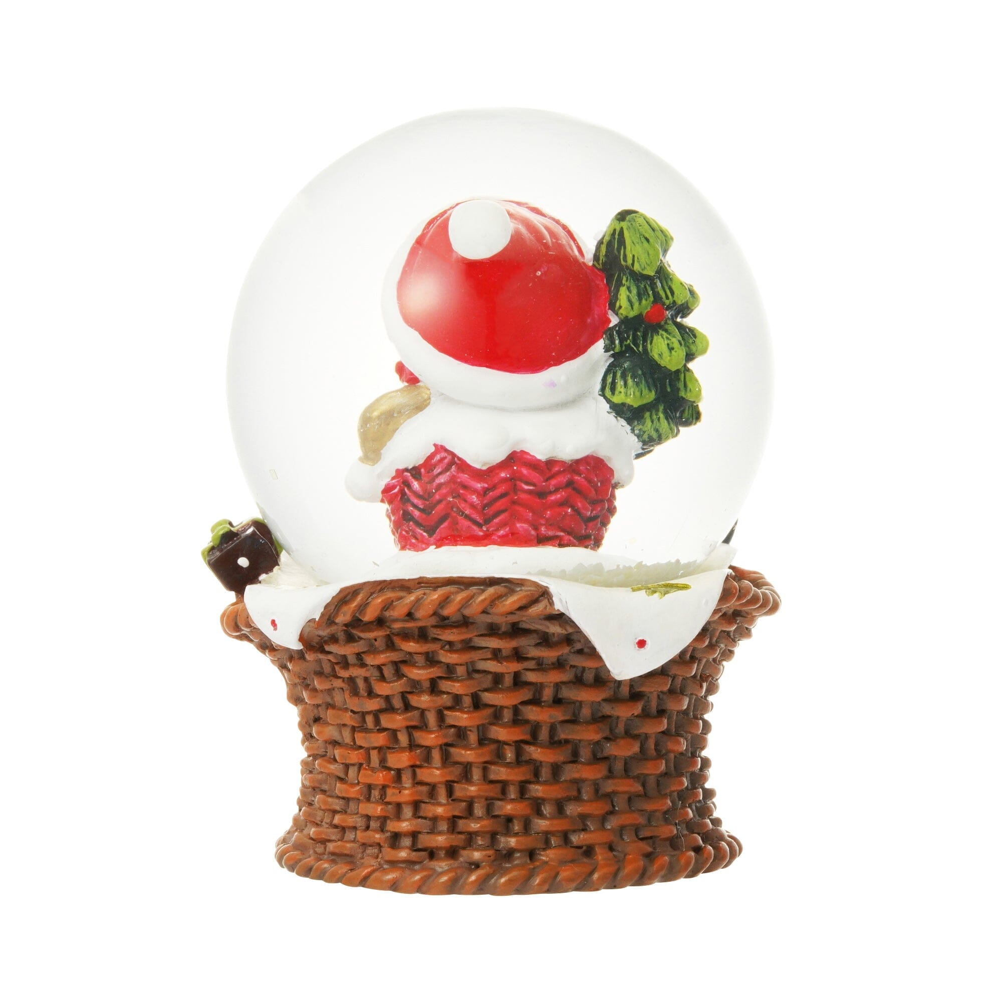 Snow Globe Snowman Basket Small Red