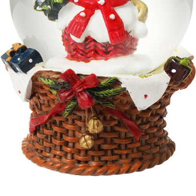 Snow Globe Snowman Basket Small Red