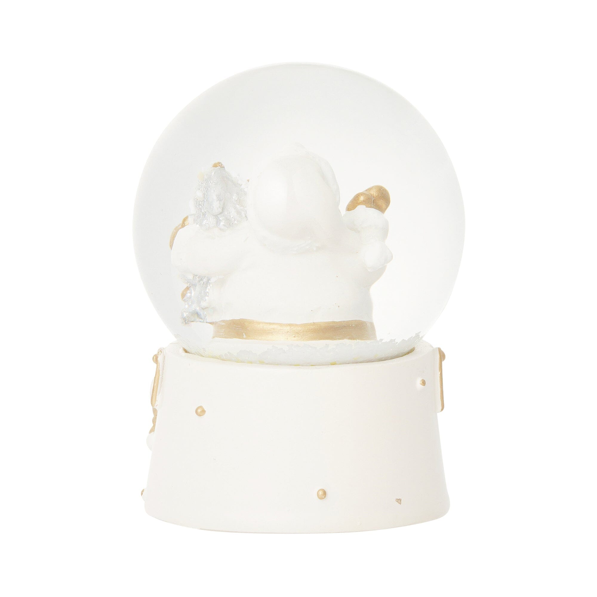 Snow Globe Santa Small White