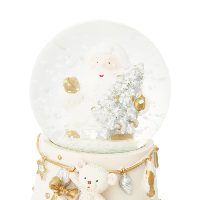 Snow Globe Santa Small White