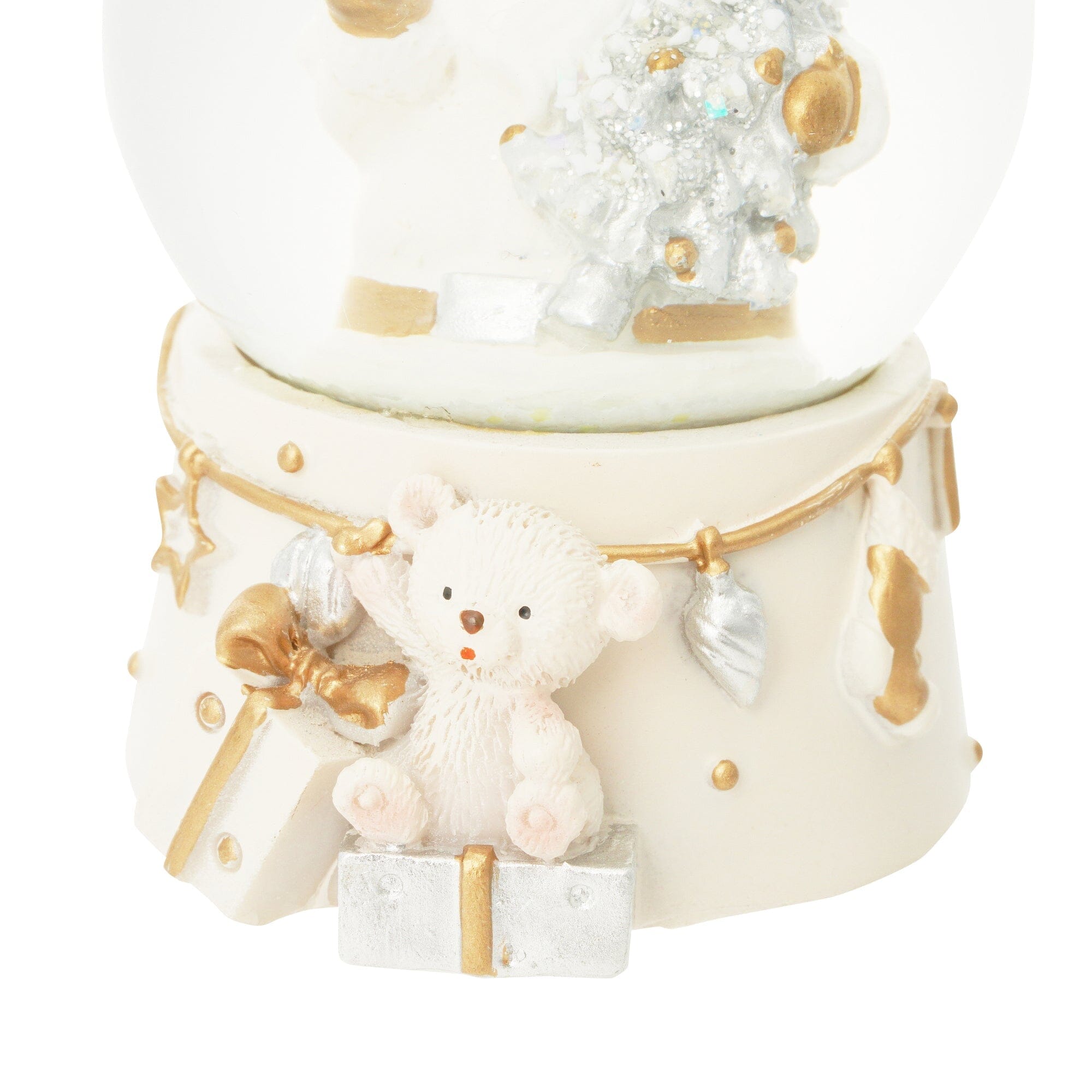 Snow Globe Santa Small White