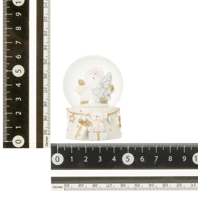 Snow Globe Santa Small White