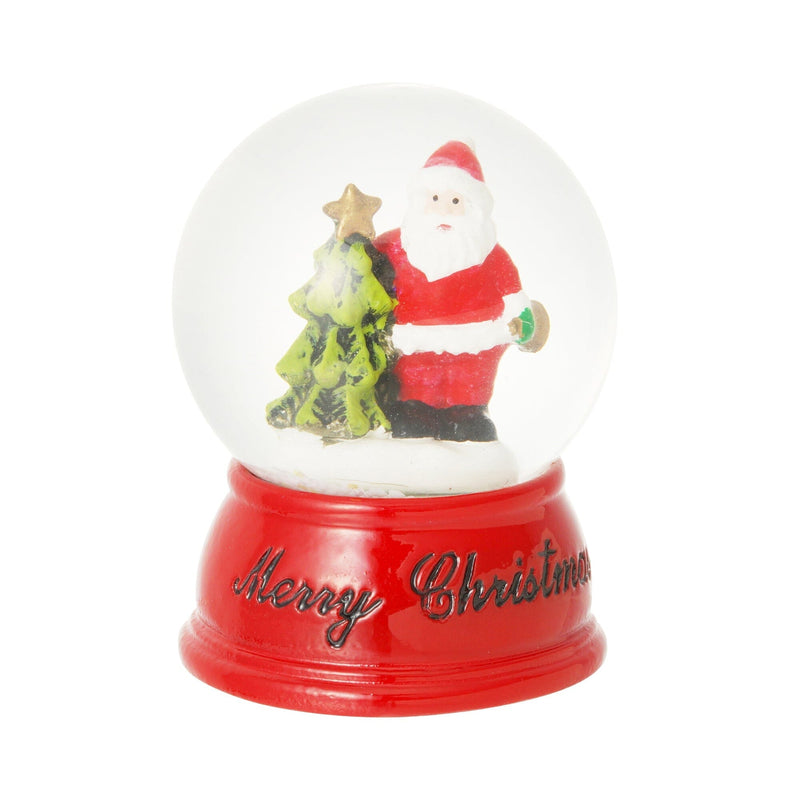 Snow Globe Santa & Tree Xs Red