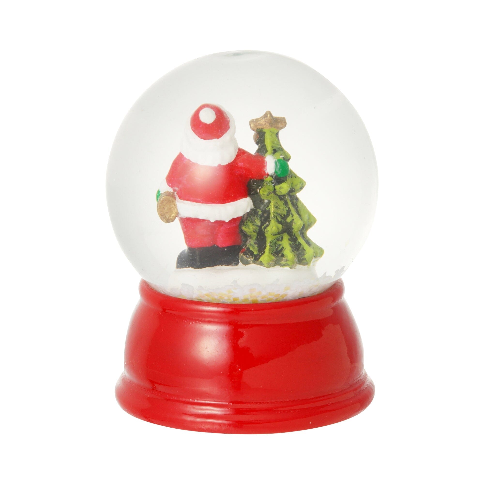 Snow Globe Santa & Tree Xs Red