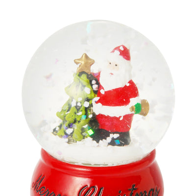 Snow Globe Santa & Tree Xs Red