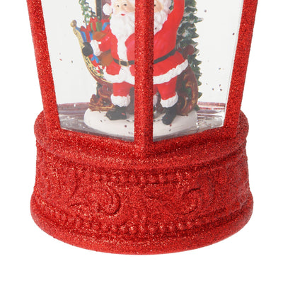 Snow Globe Square Lantern Santa L