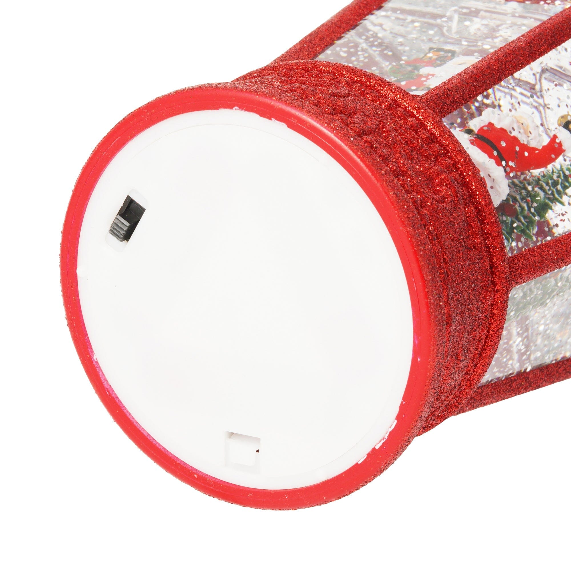 Snow Globe Square Lantern Santa L