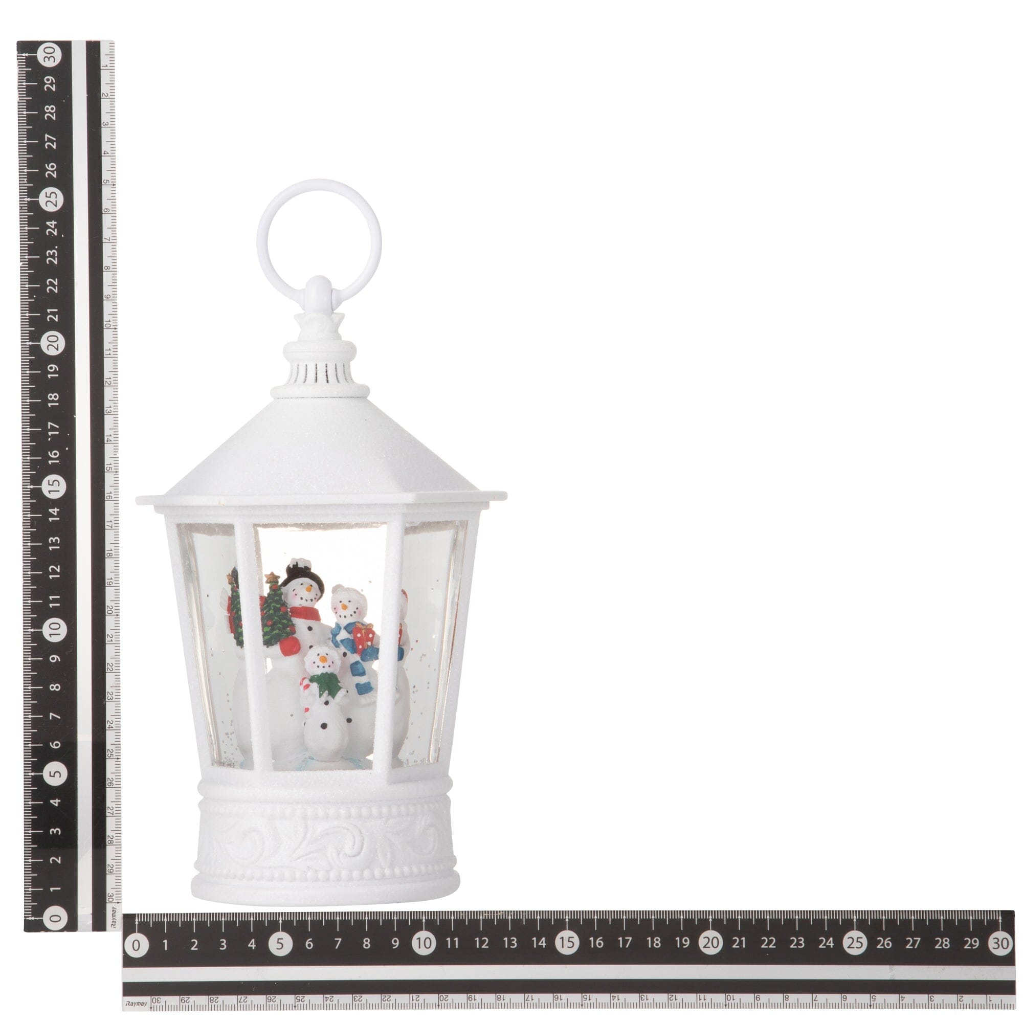 Snow Globe Square Lantern Snowman L