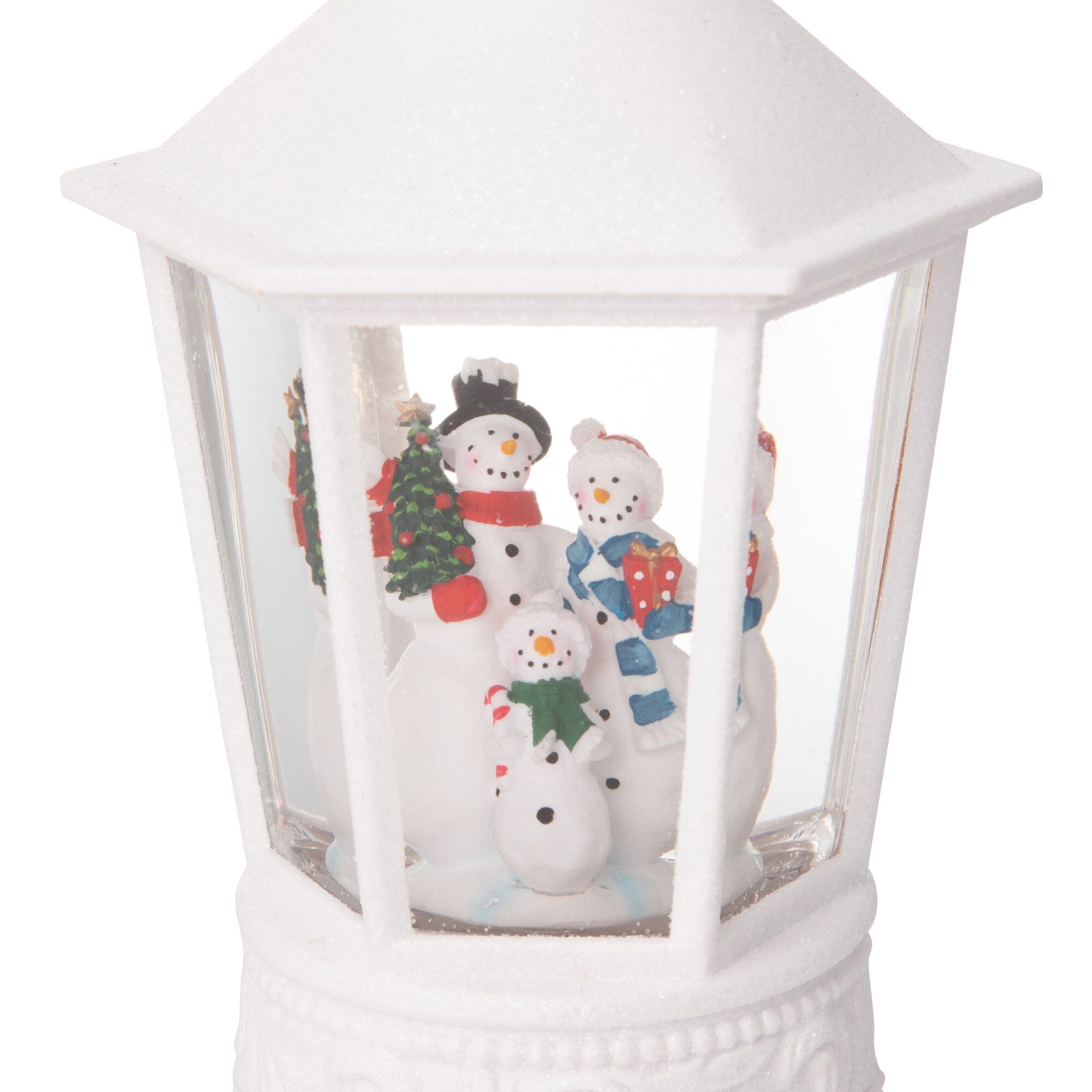 Snow Globe Square Lantern Snowman L