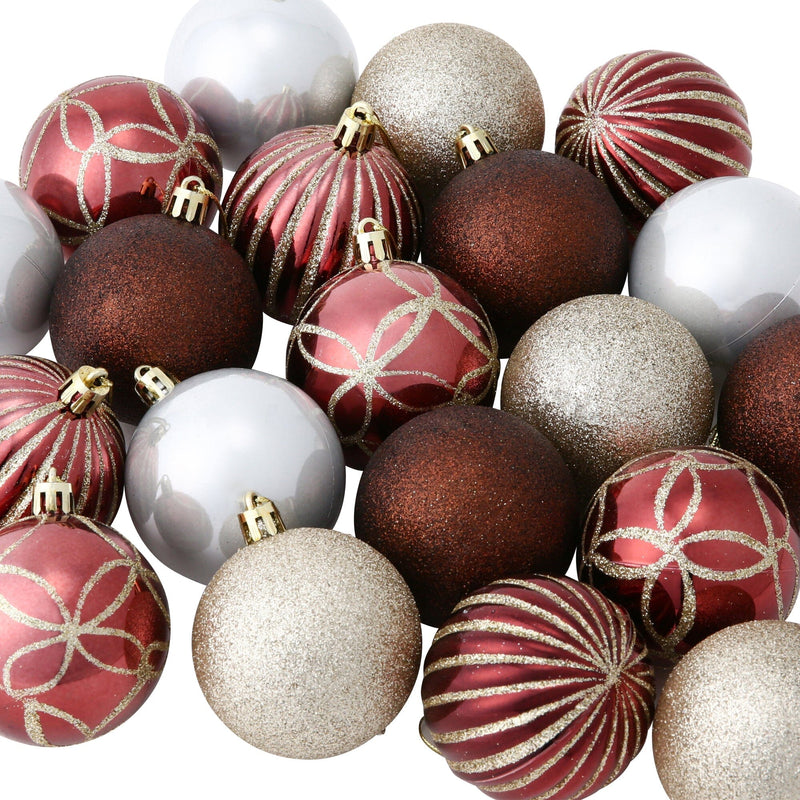 Set Ornaments 6cm 20 Pieces Brown