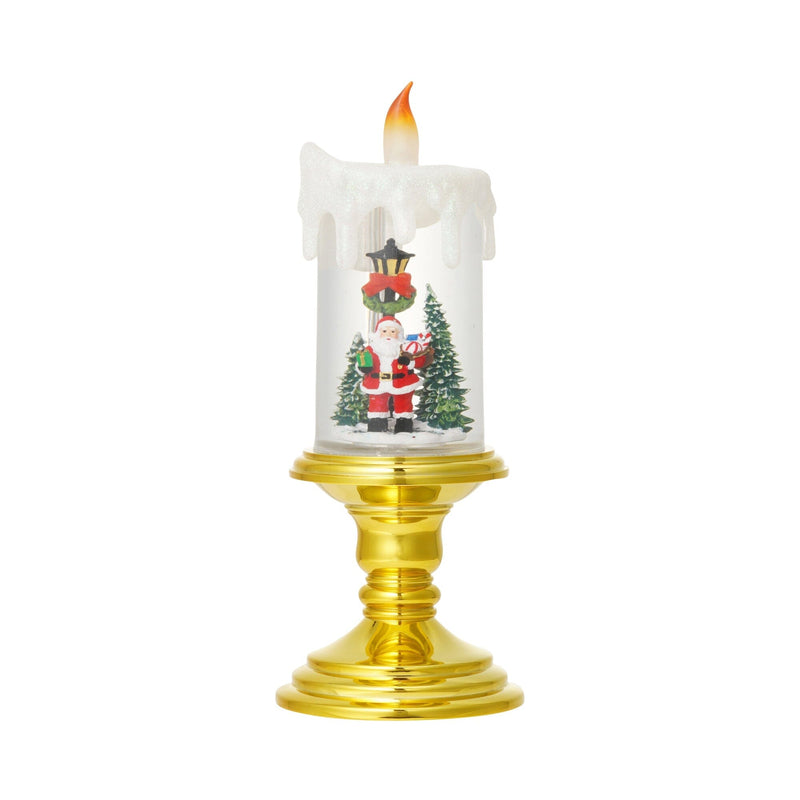 Snow Globe Candle Santa L