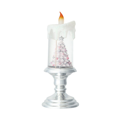 Snow Globe Candle Tree L Silver