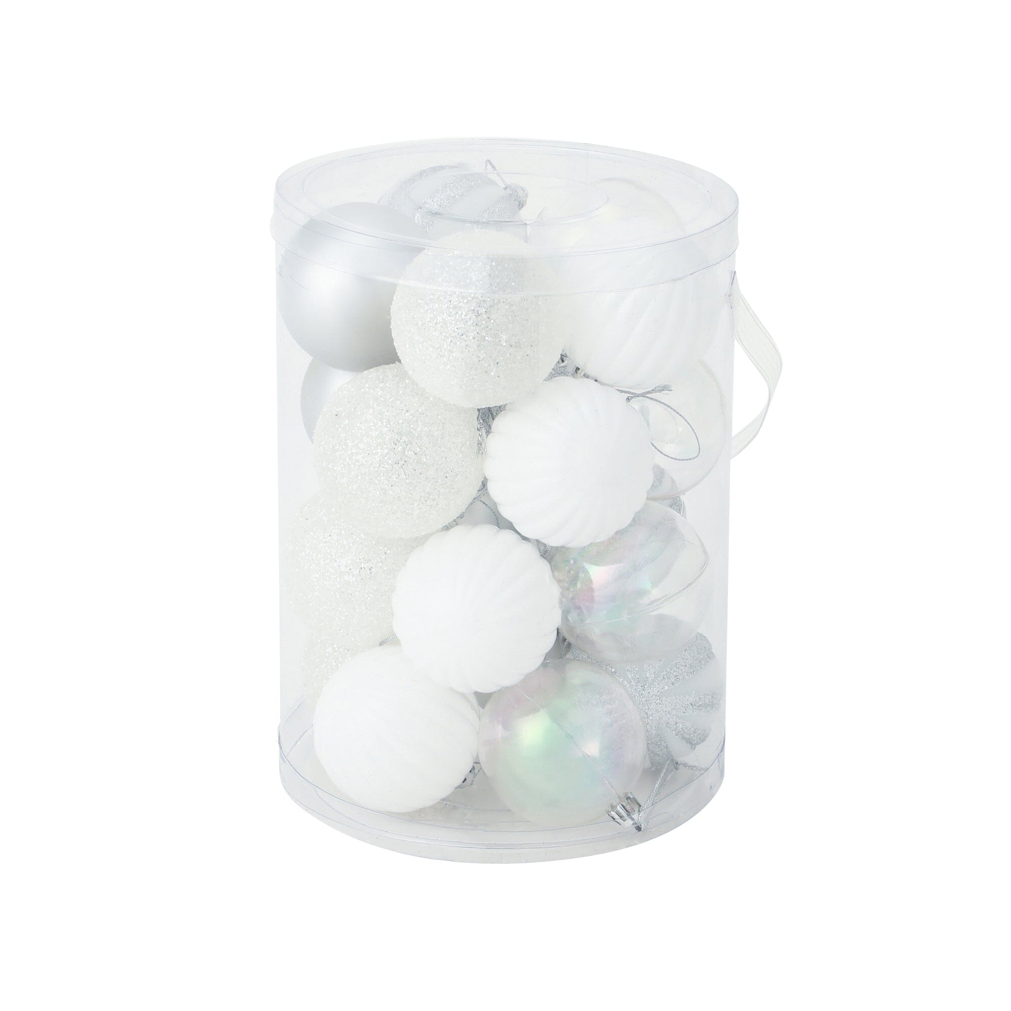 Set Ornaments 6cm 20 Pieces White