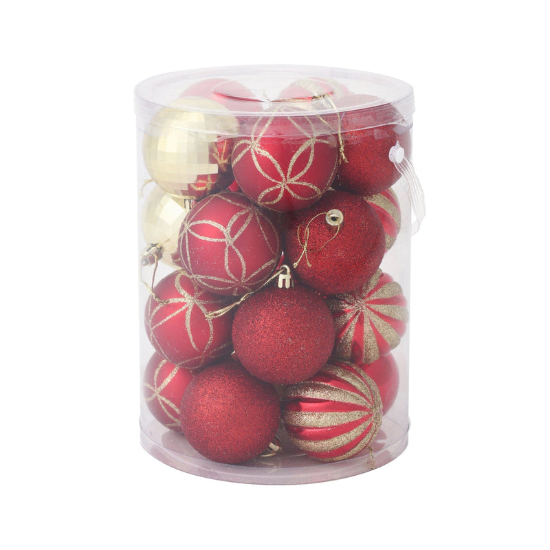 Set Ornaments 6Cm 20 Pieces Red