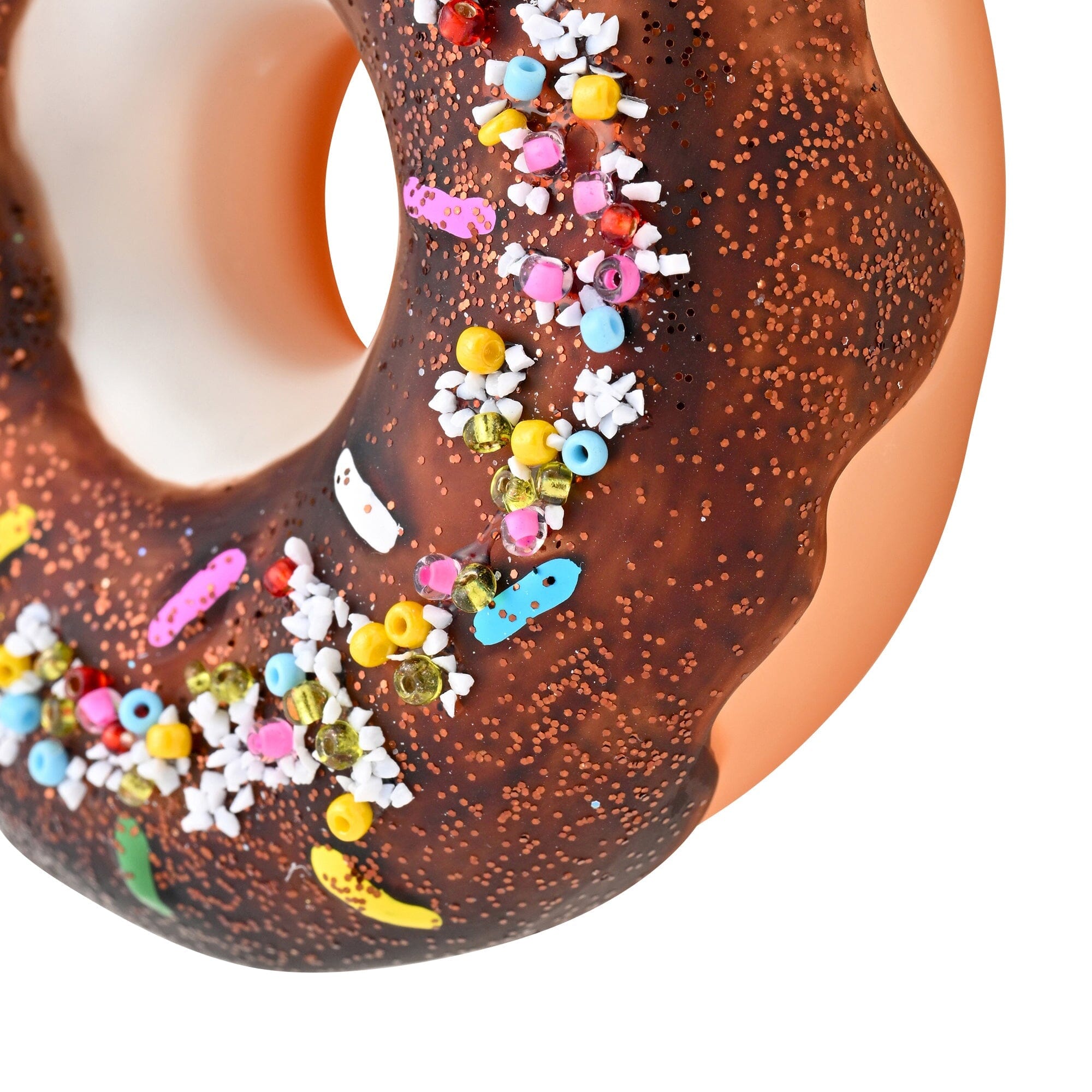 Glass Ornament Donut Brown