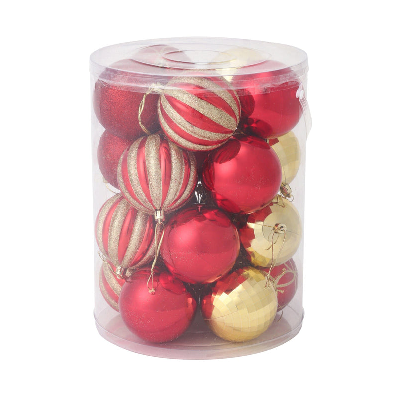 Set Ornaments 8cm 20 pcs Red