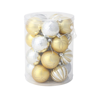 Set Ornaments 6cm 20 pcs Gold