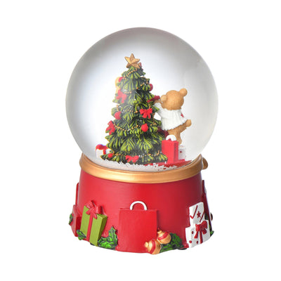 Snow Globe Bear Large Red