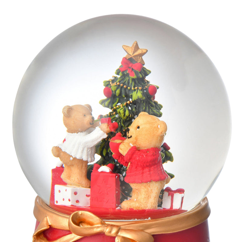 Snow Globe Bear Large Red