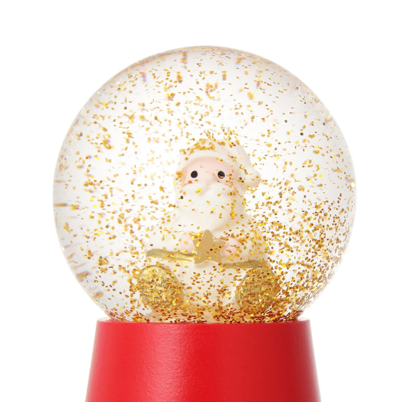 Led Snow Globe Santa Small Red