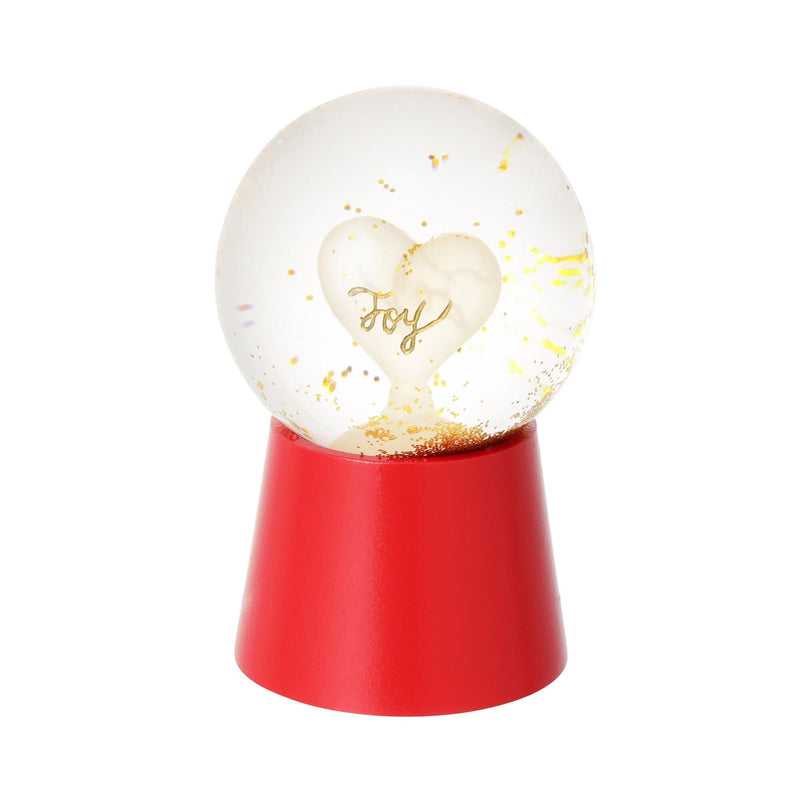 Led Snow Globe Heart Small Red
