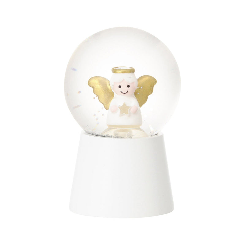 Led Snow Globe Angel Small White