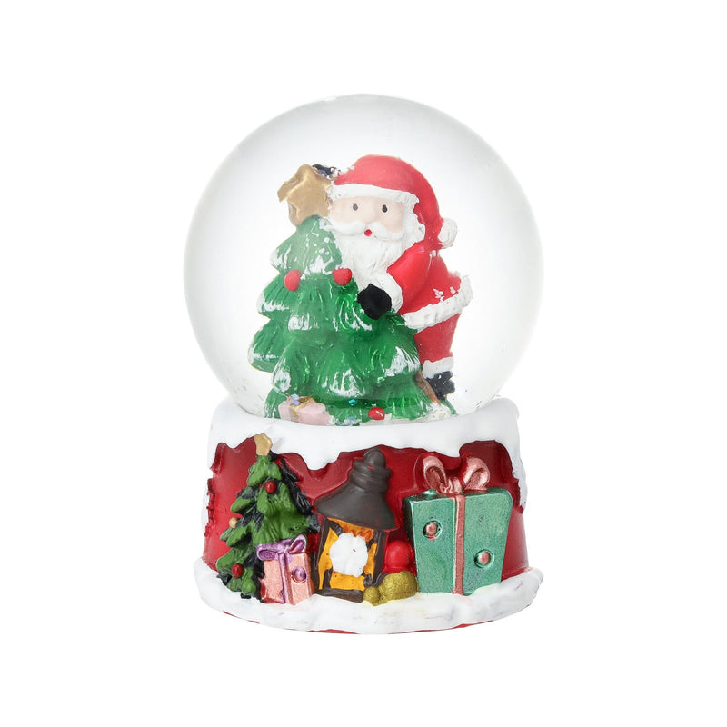Snow Globe Santa Small Red