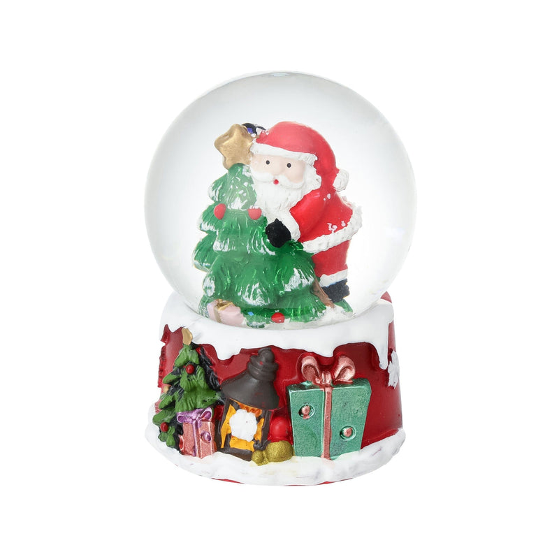 Snow Globe Santa Small Red