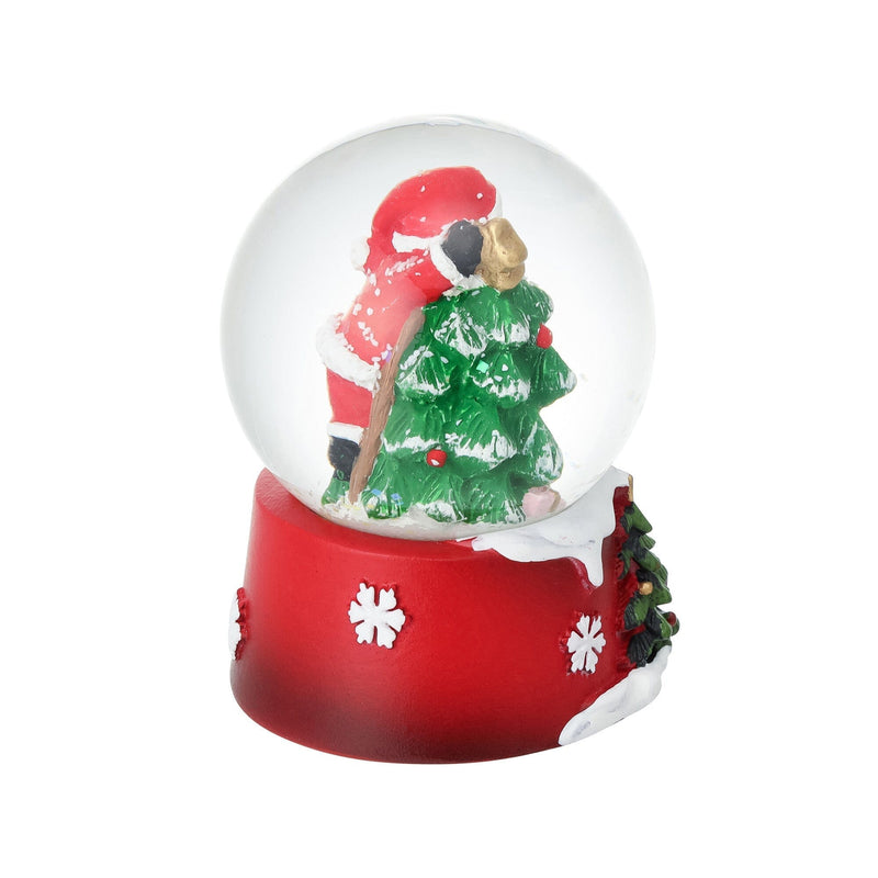Snow Globe Santa Small Red