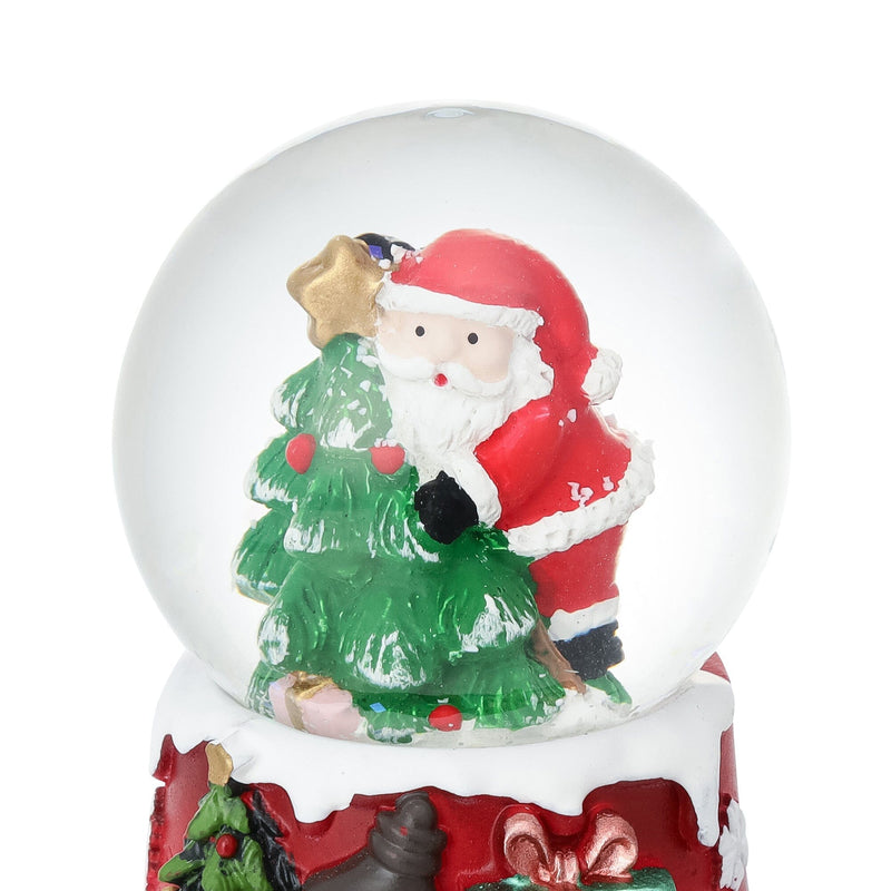 Snow Globe Santa Small Red