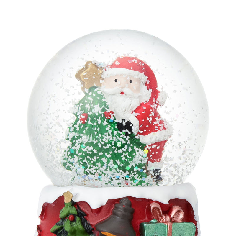 Snow Globe Santa Small Red